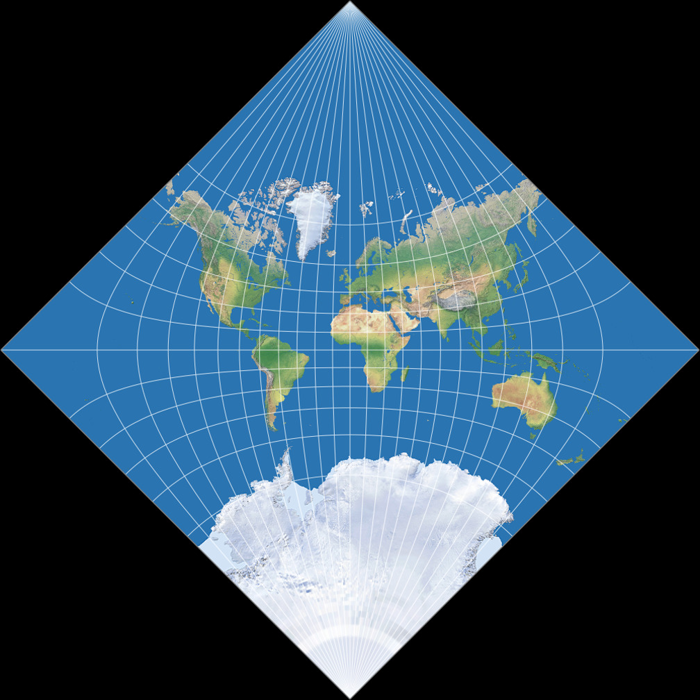 Adams konforme Erde in einem Quadrat II
