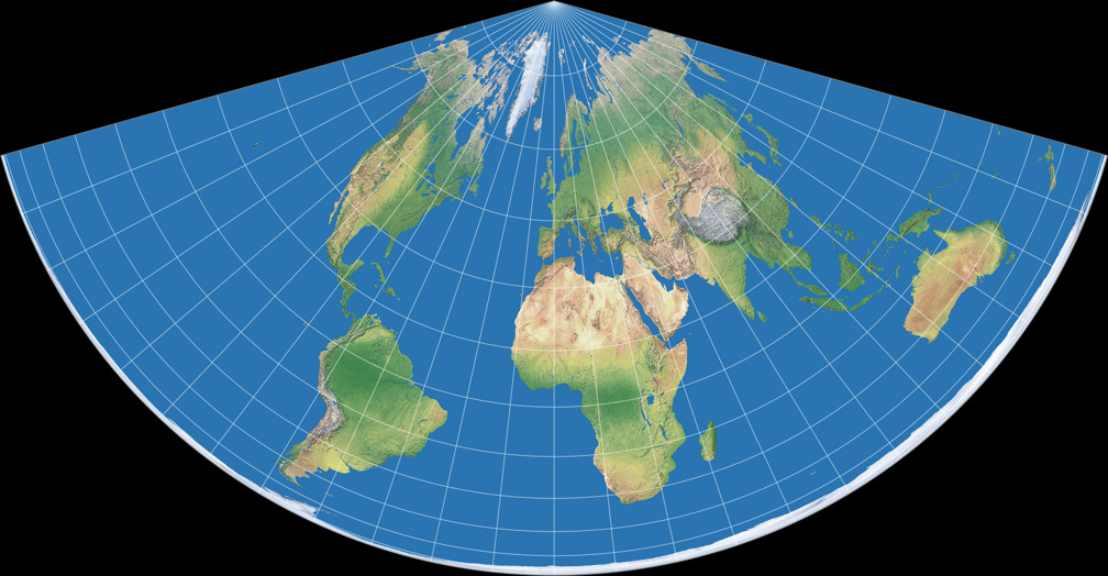 CM Lamberts flächentreue Kegelprojektion