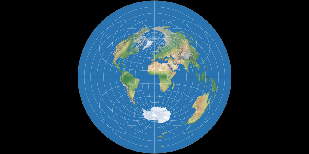 Mittabstandstreue Azimutalprojektion (äquatorständig)