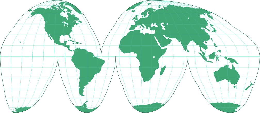 Goode Homolosine Umrisskarte