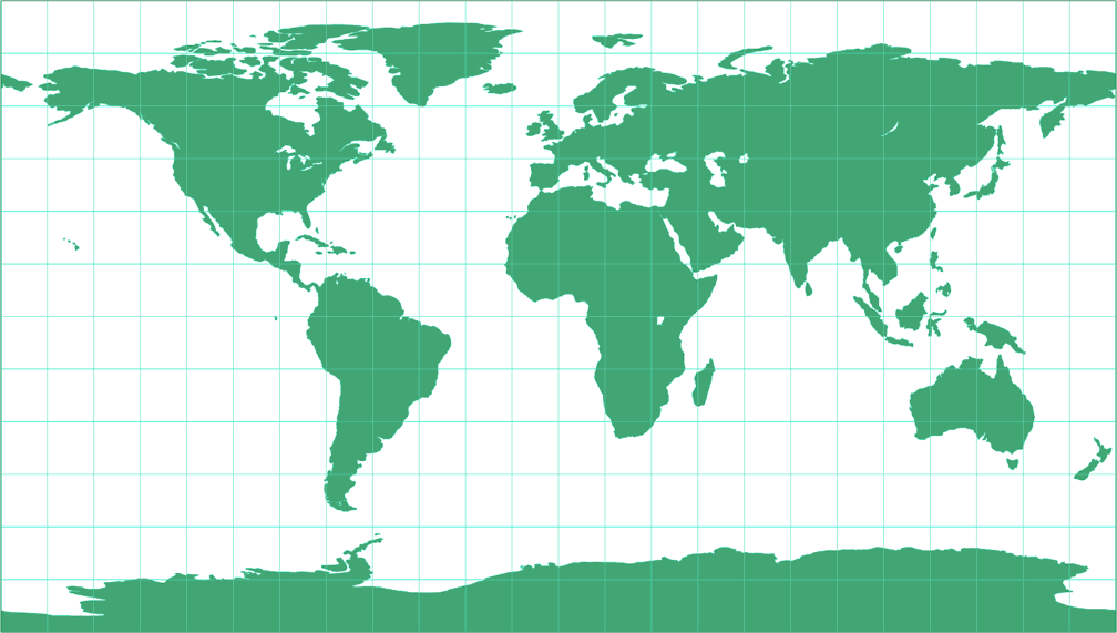 Rektangular, rechteckig (28°) Umrisskarte