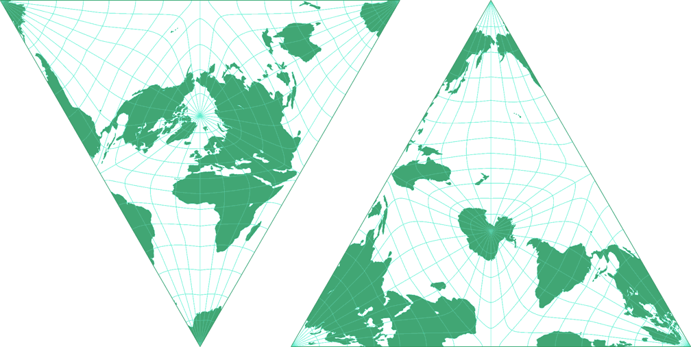 van Leeuwen Großkreis Umrisskarte