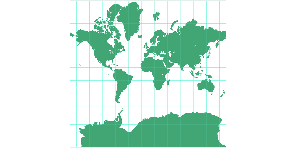 Mercator Umrisskarte