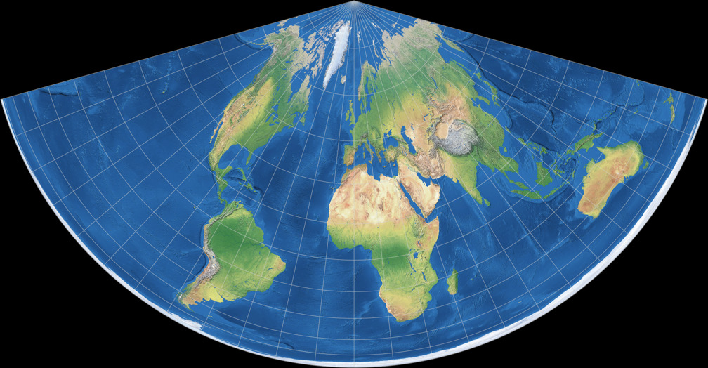CM Lamberts flächentreue Kegelprojektion