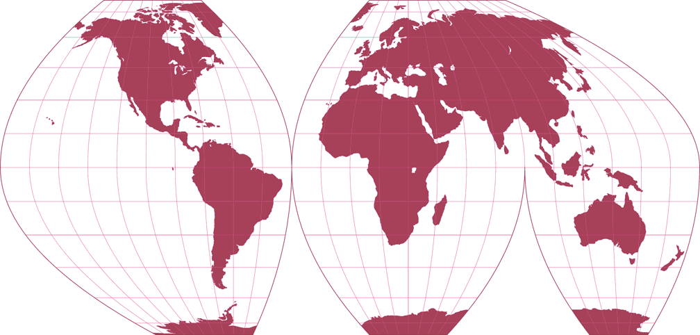 McBryde-Thomas Flat-Polar Parabolic (unterbrochen) Umrisskarte