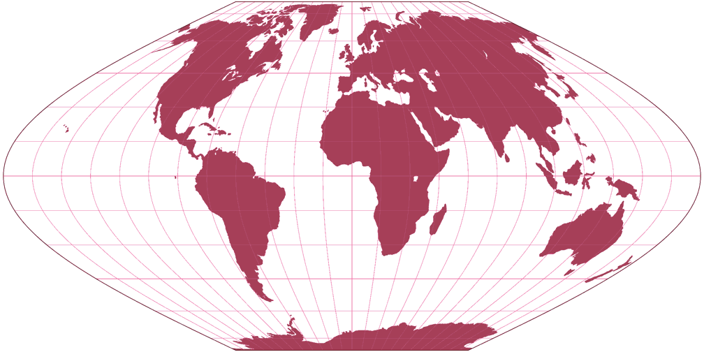 McBryde-Thomas Flat-Polar Sinusoidal Umrisskarte