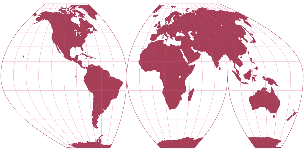 McBryde-Thomas Flat-Polar Parabolic (unterbrochen) Umrisskarte