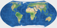 Entfernungsbezogene Weltkarte (Approximation) Vorschaubild