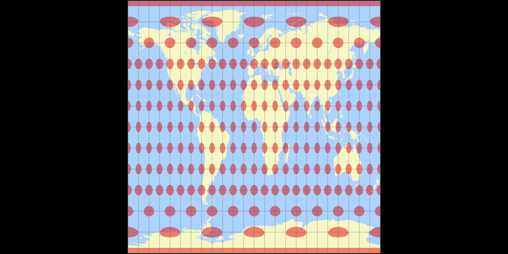 Rektangular, rechteckig (60°) Tissotsche Indikatrix