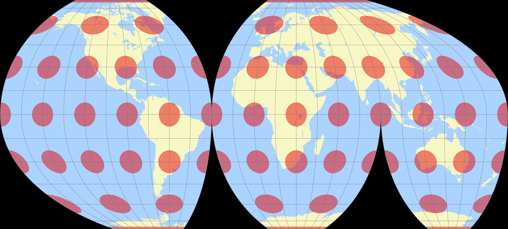 McBryde-Thomas Flat-Polar Quartic (unterbrochen) Tissotsche Indikatrix