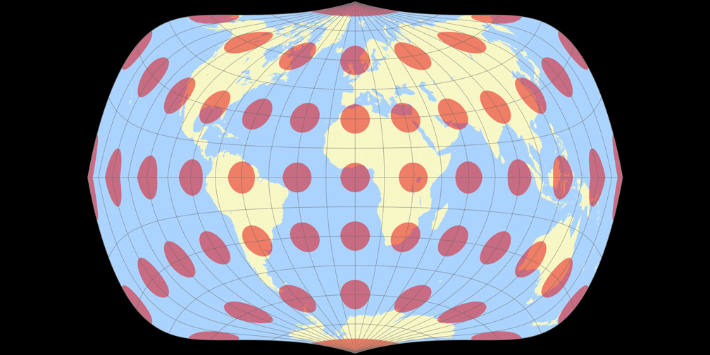 Strebe-Sinusoidal Tissotsche Indikatrix